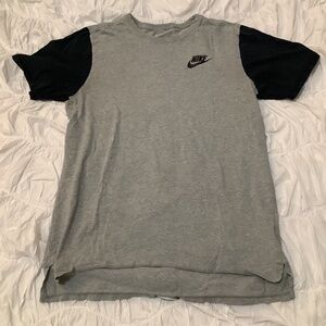 Grey and Black Nike T-Shirt with Back Graphic